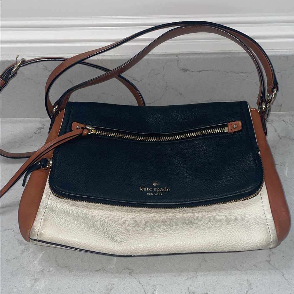 Kate Spade Black, Tan, and Cream Crossbody Bag